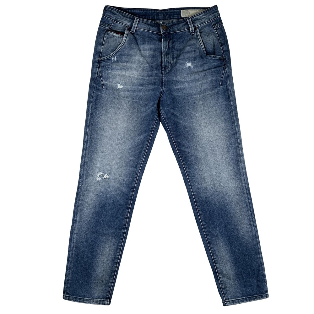 Diesel Fayza-Evo Jeans Womens 27 Relaxed Boyfriend Low Waist Stretch Blue Italy